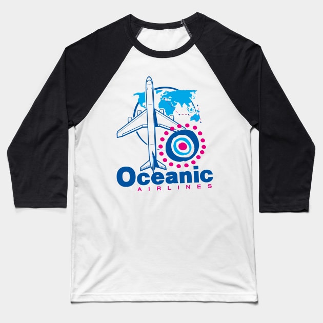 Oceanic Airlines Baseball T-Shirt by Meta Cortex